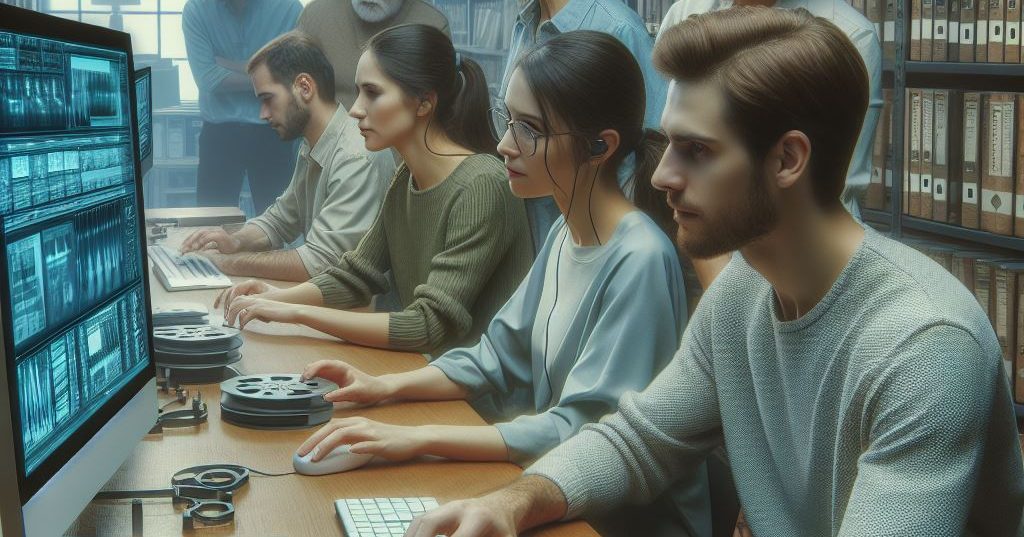 KI generierte Journalisten vor Computern