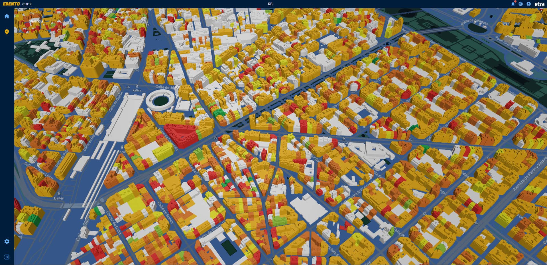 Grafische Darstellung der Energieeffizienz von Gebäuden.