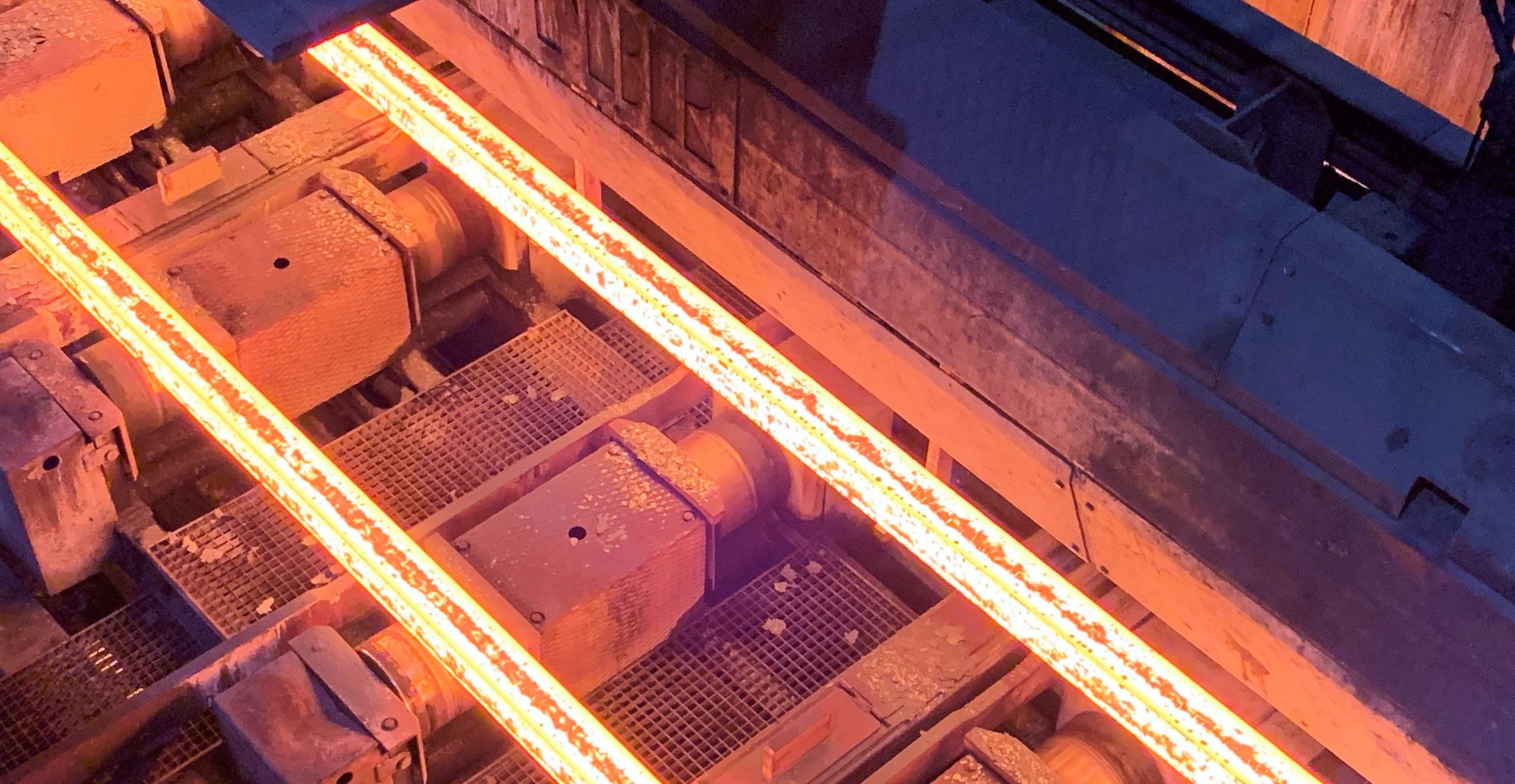Nahaufnahme einer Stahlproduktion