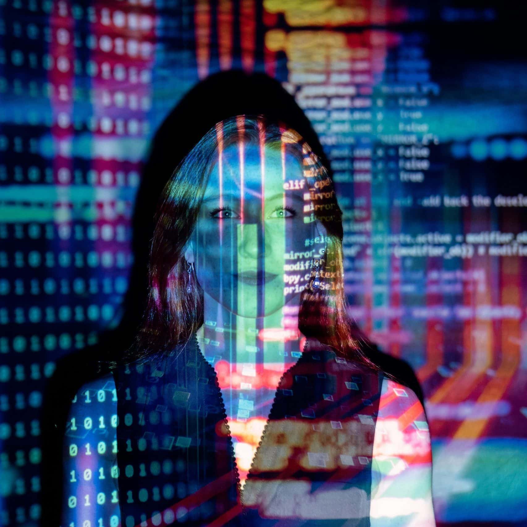 Code über Frau projeziert