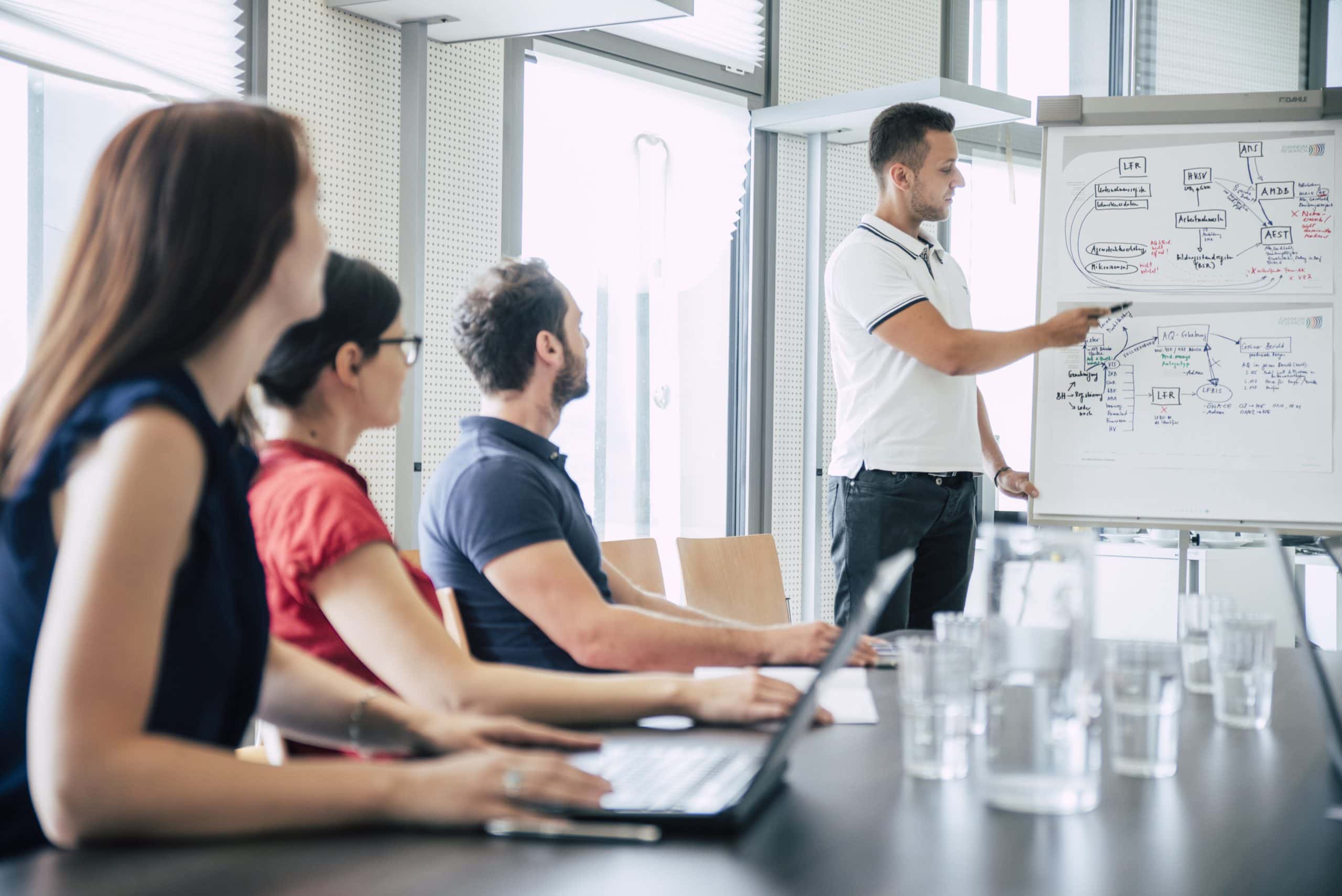 Mitarbeiterinnen von LIFE bei einer Besprechung