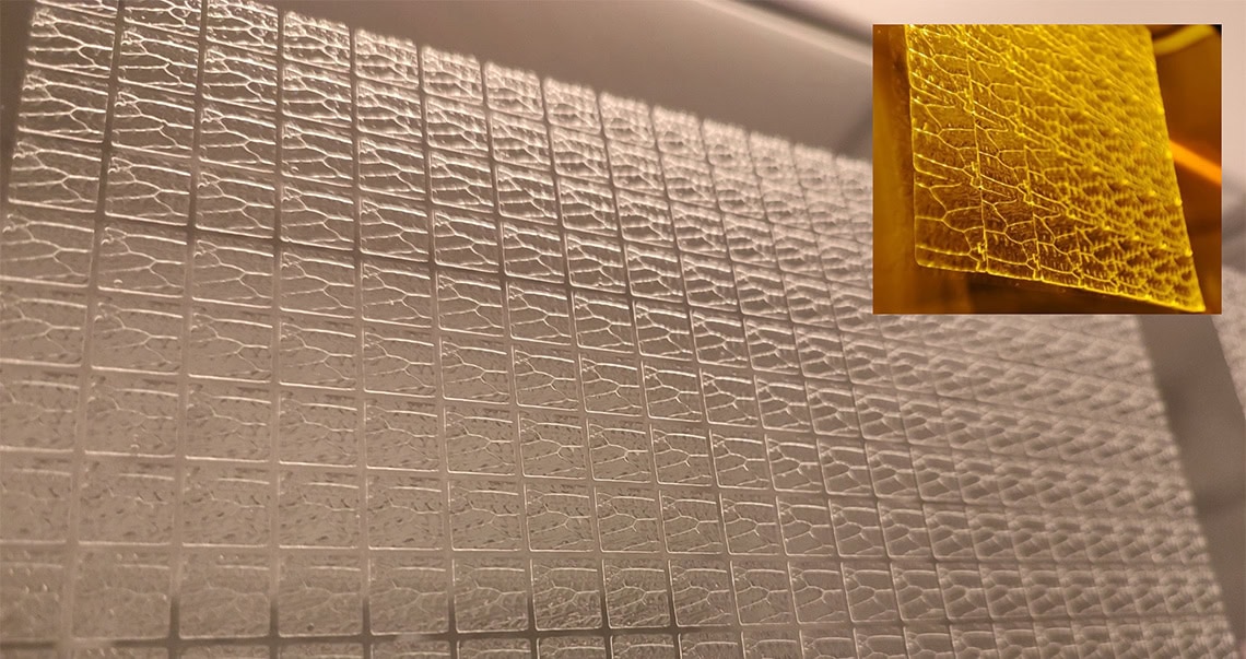 Masterstempel für großflächige nanostrukturierte antibakterielle Folien