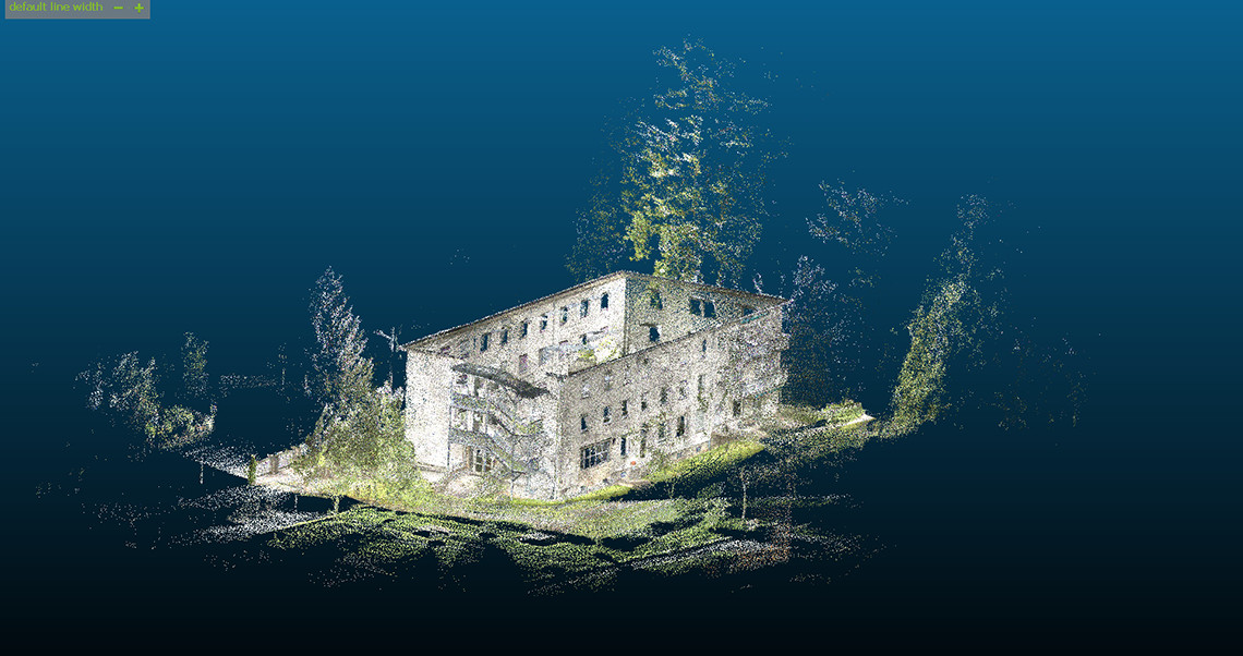 Ein Schulgebäude als LIDAR Punktewolke