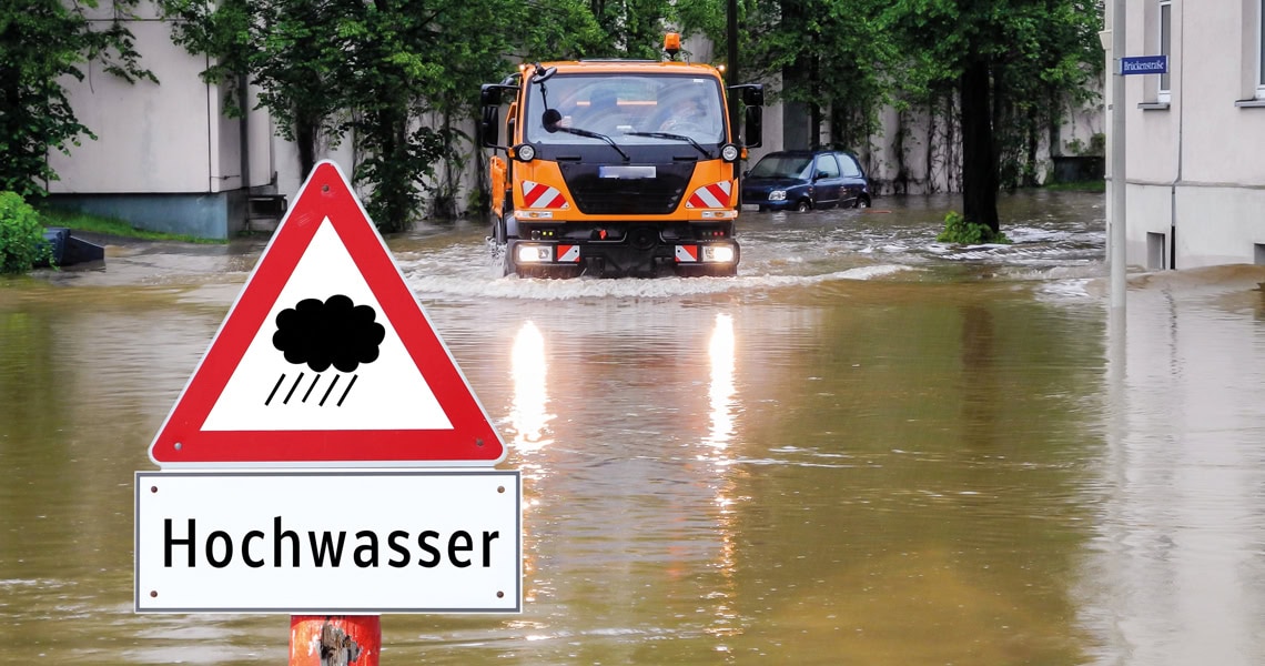 Hochwasser, Symbolbild für Extremwetterschäden