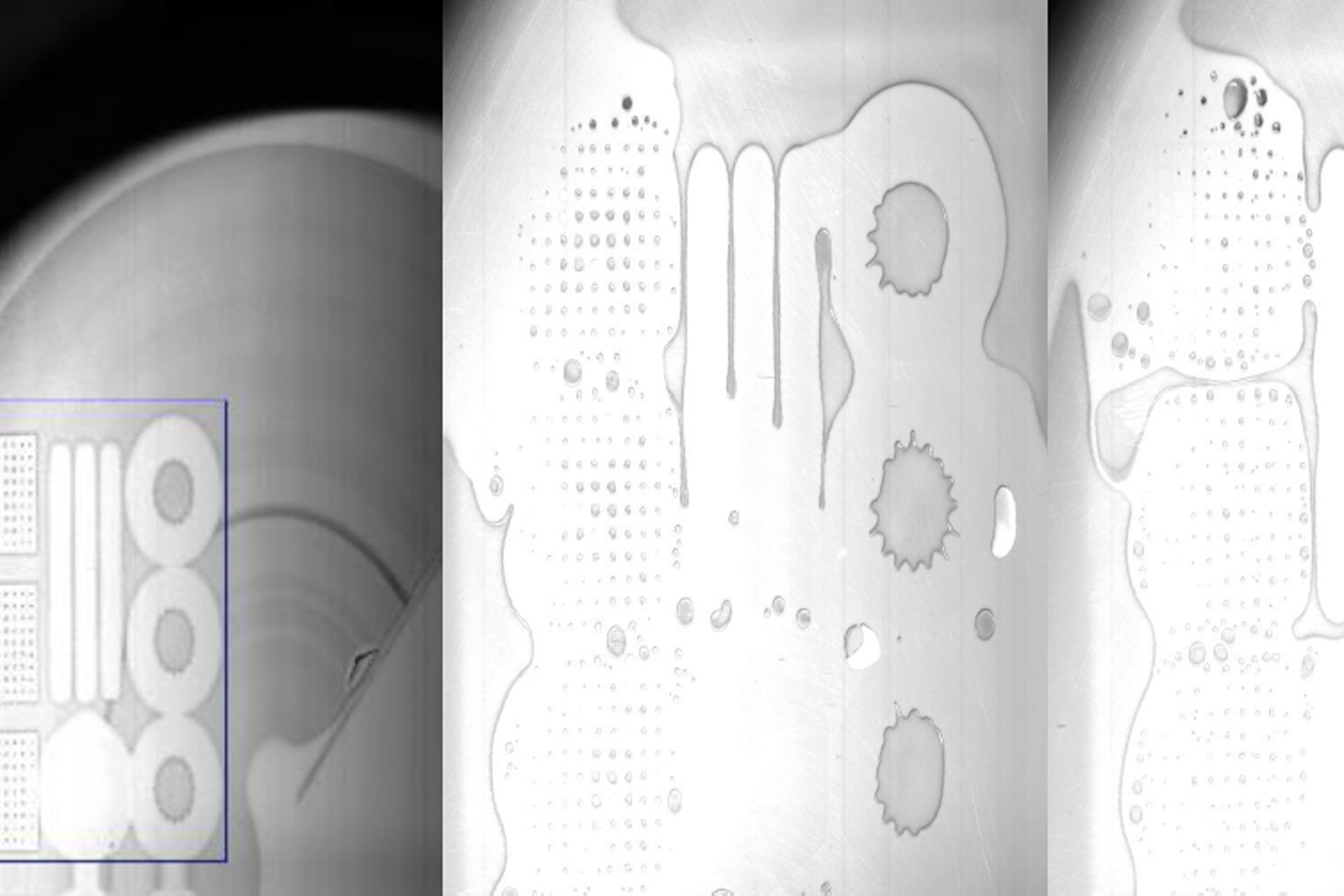 Hyperspektralanalyse: Testobjekte mit Inline-Scans.